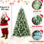Arbre de Noël de 7 pi avec 1348 pointes mélangées, 82 branches de pin, branches articulées à installation rapide, support en métal robuste pour la saison 84 - assemblage sans effort à corps plein, festivités stables