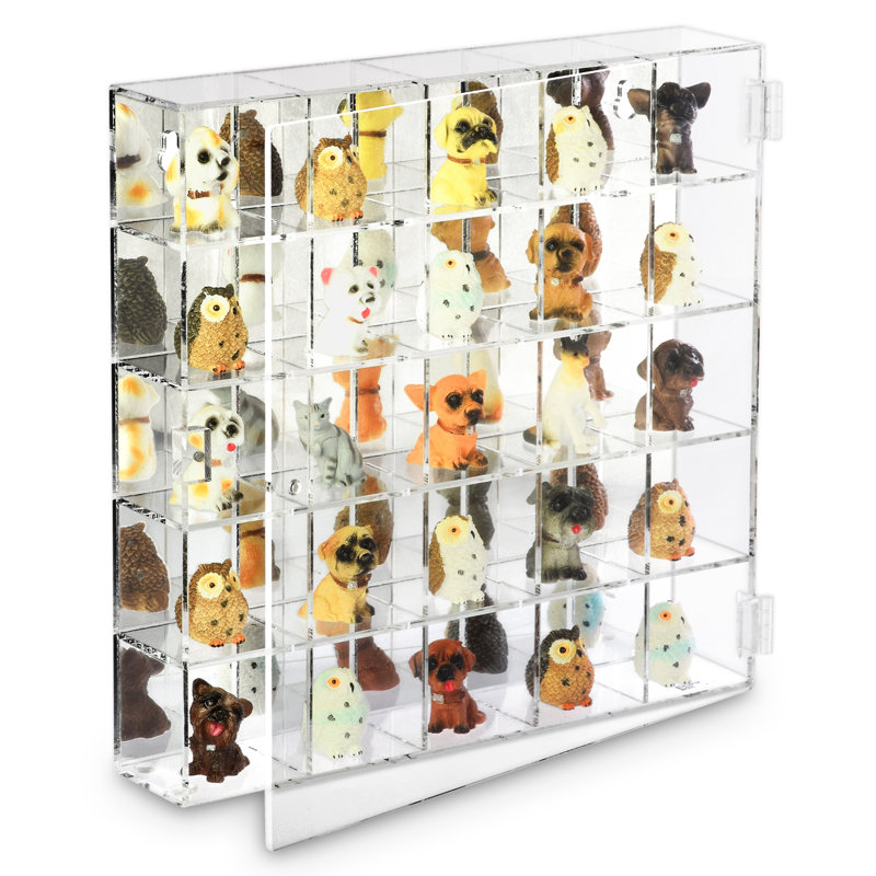 Clear Acrylic Wall-Mounted Display Case with Mirrored Back