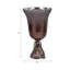 Vase décoratif en verre avec base piédestal pour décoration intérieure - Grand vase décoratif pour console ou salon - Bronze et cuivre-89110032