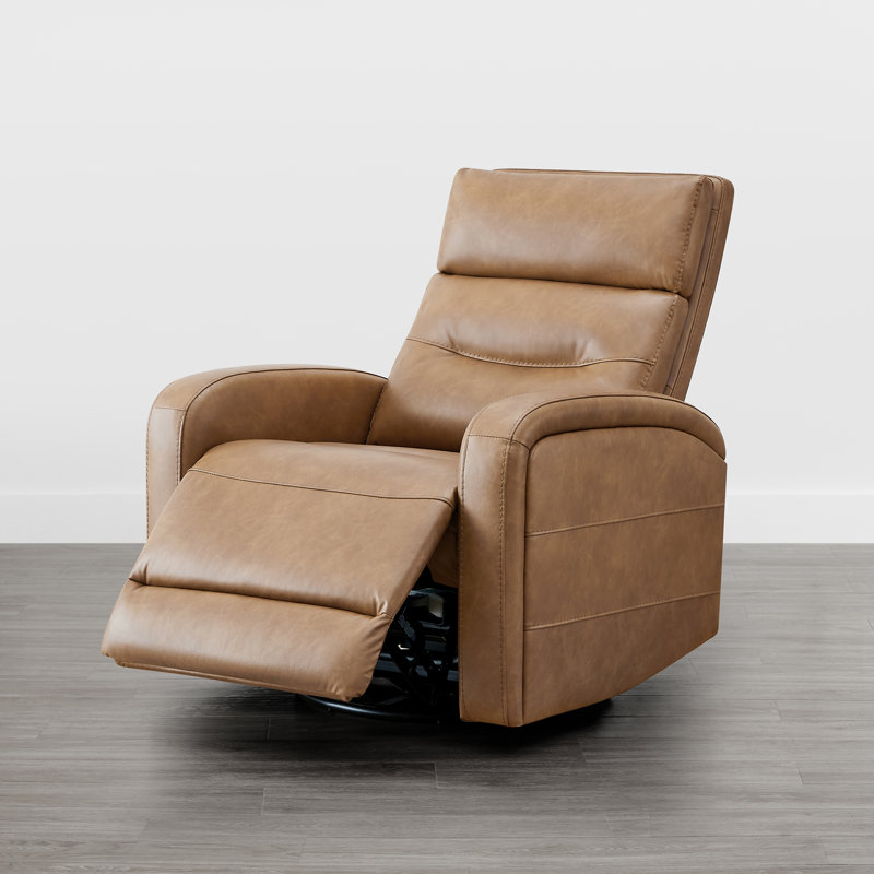 Nylie 33.3" Wide Power - Push Button Rocker Standard Recliner, Saddle Brown, Single Motor