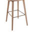 Tabouret de bar à hauteur fixe en bois blanchi et cuivre antique avec repose-pieds carré