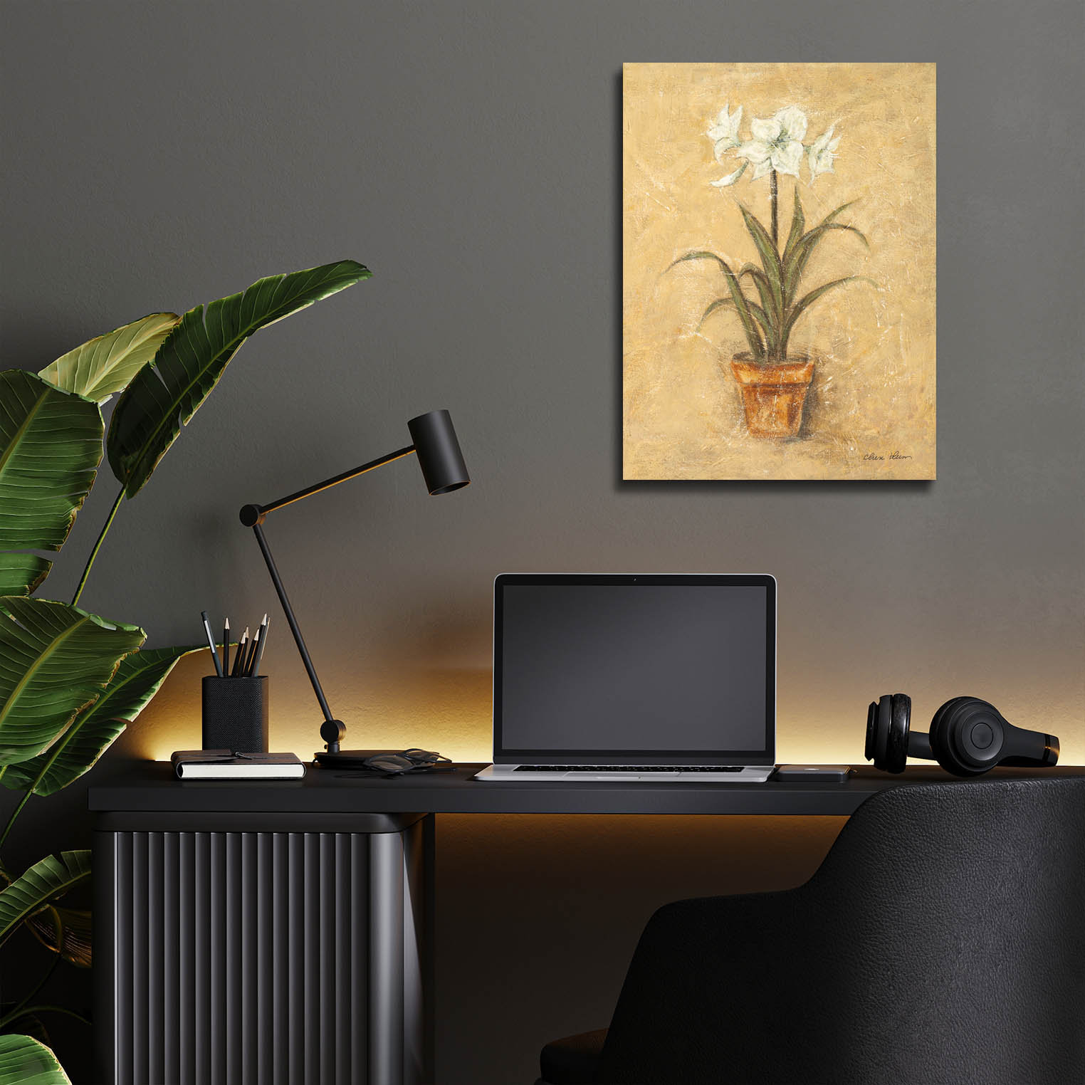 Red Barrel Studio® 'White Amaryllis 2' by Cheri Blum Acrylic Glass Wall