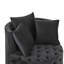 Fauteuil pivotant en velours noir avec fauteuil à boutons et roulettes pour fauteuil-695085623