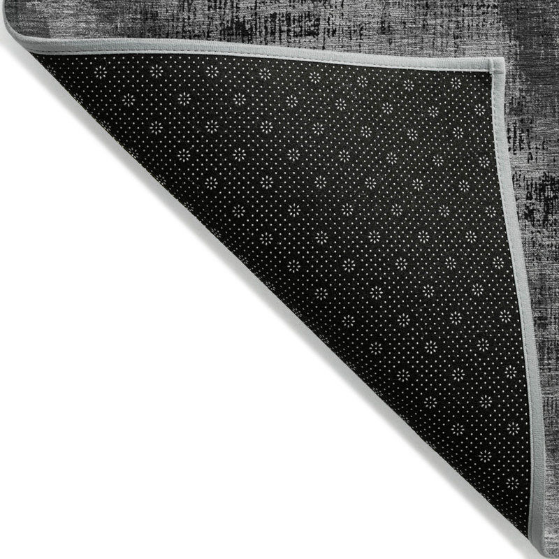 Tapis extérieur gris anthracite lavable abstrait 5 pi x 8 pi