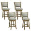Ensemble de 2 tabourets de bar rotatifs 25 po, avec dossiers et structure en bois, chaises de bar rembourrées-128949367-128949364