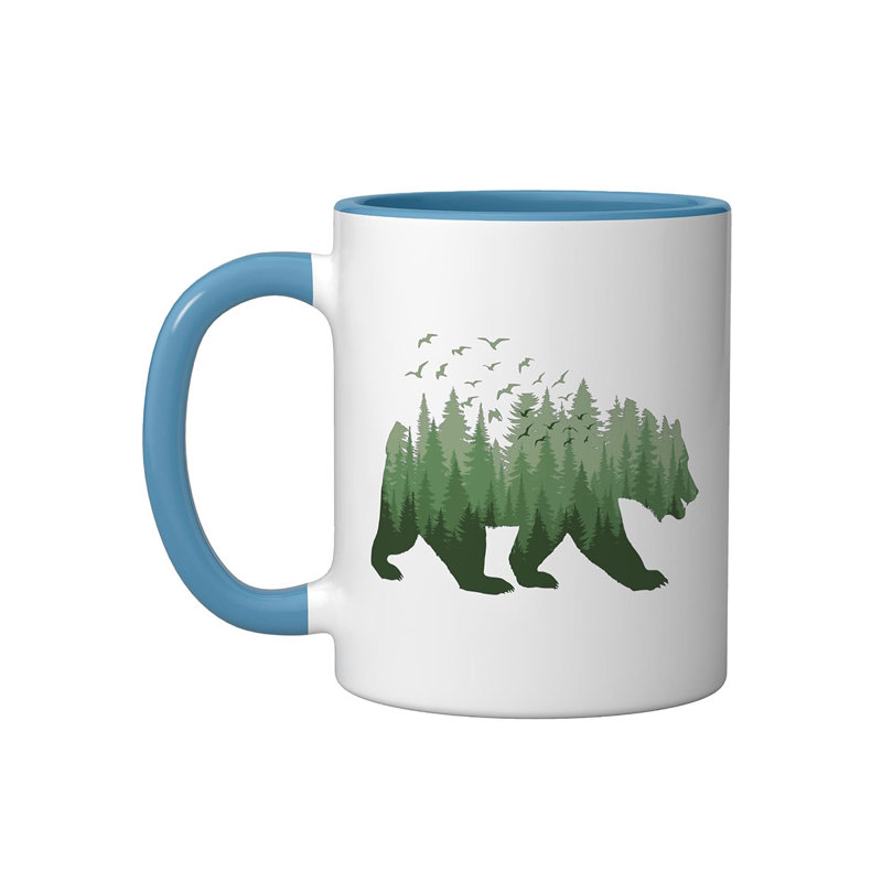 Bear Ceramic Mug, Blue/White, 11oz