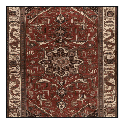 Machine Washable Persian Brown Area Rug