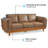 Napa Leather Couch, 88 Inch Leather Sofa for Living Room, Leather Office Couch, Solid Wood Accent-506945953