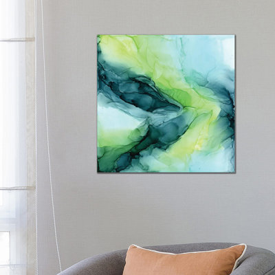 Aqua Lime by Elizabeth Karlson - Print on Canvas