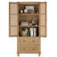 Armoires d'appoint en bois avec armoire et 2 tiroirs, grand casier rectangulaire avec faux rotin et surface en faux bois massif, blanc Mid-Century moderne ou maison de campagne-484854514