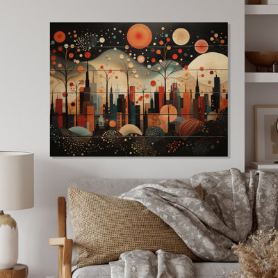 New York City Midcentury Collage V - impression sans cadre sur bois