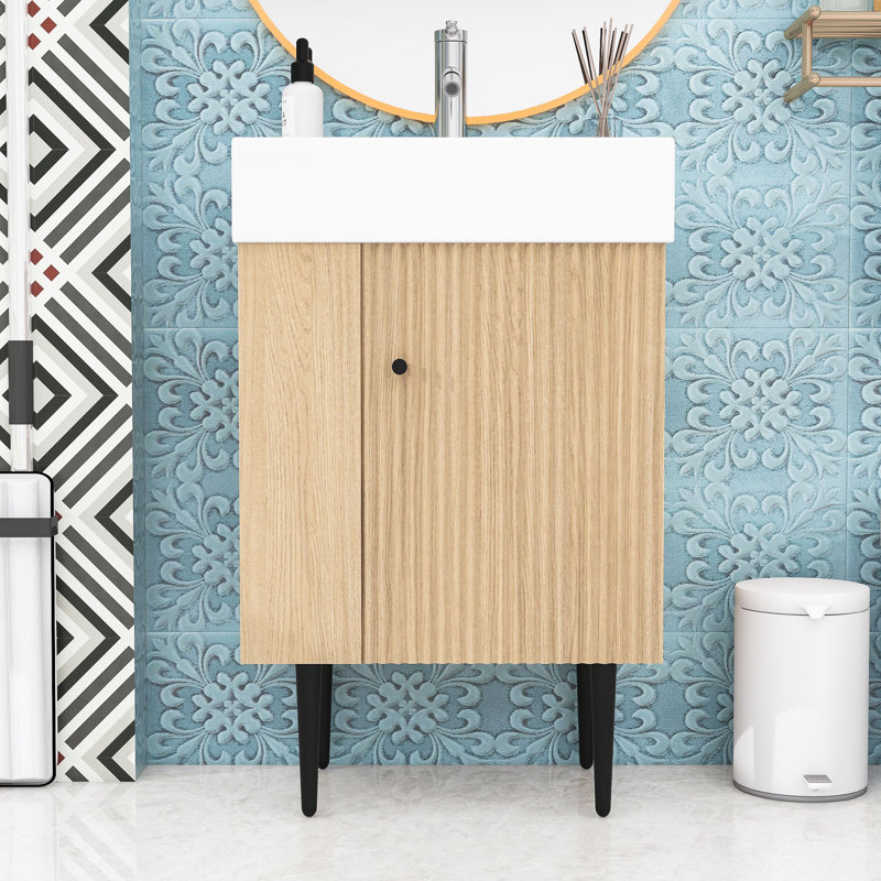 21.6" Bathroom vanity with Single Ceramic Sink
