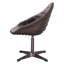 Fauteuil d'appoint Pipino avec pivot en cuir fleur d'ébène antique