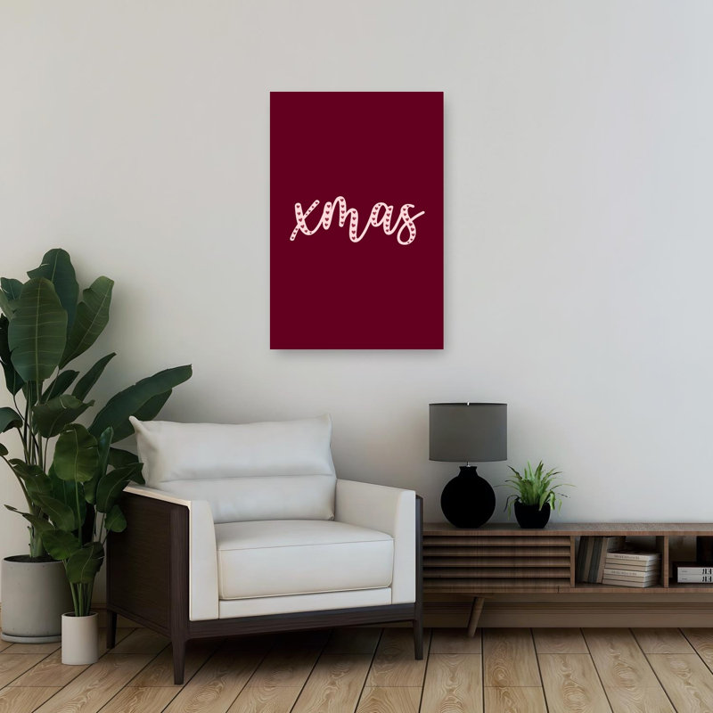 «Xmas Heart Script», impression d'art moderne et minimaliste, H 36 po x l 24 po