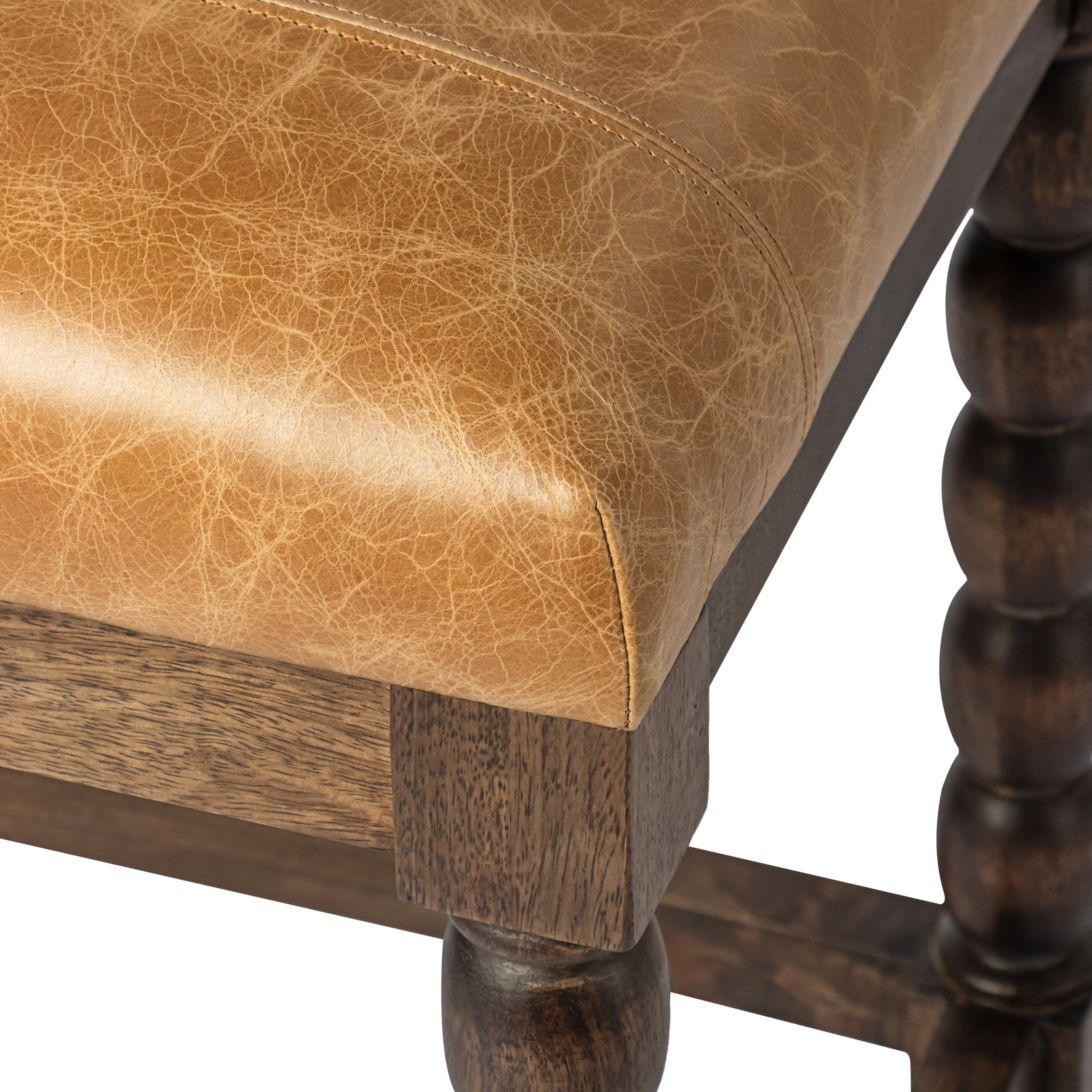 Whitmore 26" Genuine Leather Counter Stool