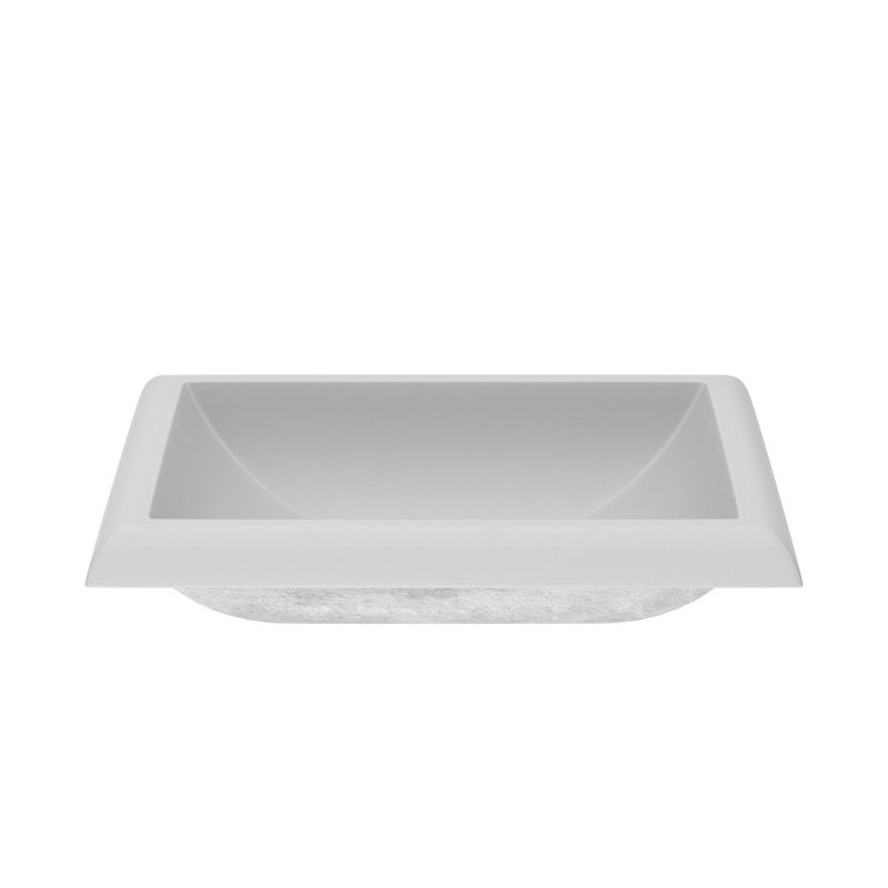 NativeStone Handmade Rectangular Drop-in Bathroom Sink, Pearl
