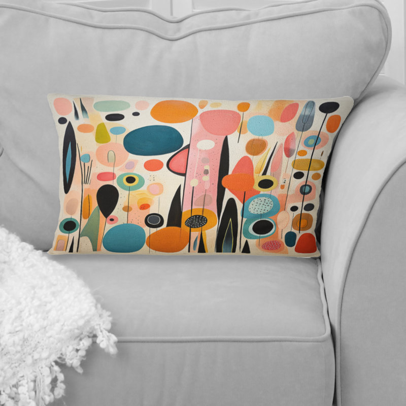 Coussin rose Mid Century Playful Patterns II - Abstract Midcentury