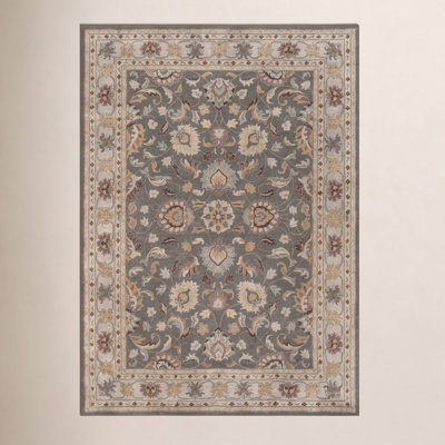 Arden Charcoal Beige Yellow Hand-Tufted Wool Rug