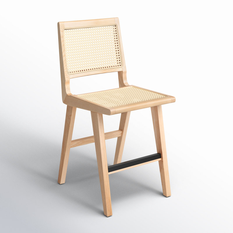 Atticus Counter Stool with Solid Wood Frame, Natural, Counter Stool (23.2" Seat Height)