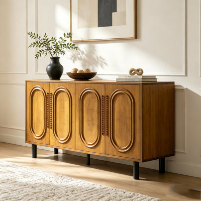 59.84" Gold-Toned 4-Door Sideboard Buffet Cabinet