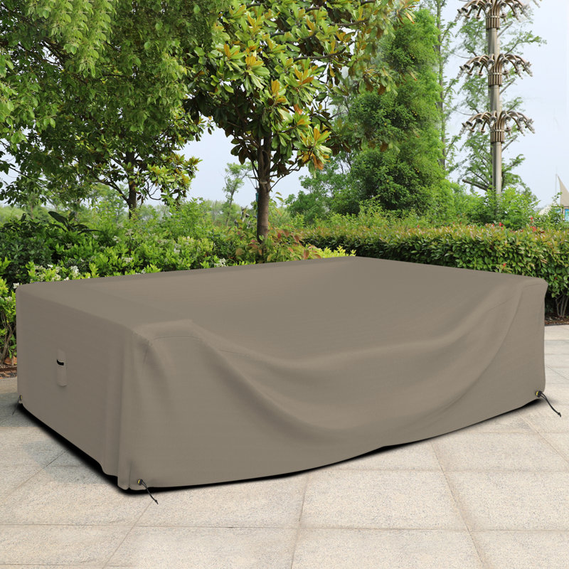 Outdoor Sectional Sofa Cover, Beige, 71.1cm H x 274.3cm W x 208.3cm D