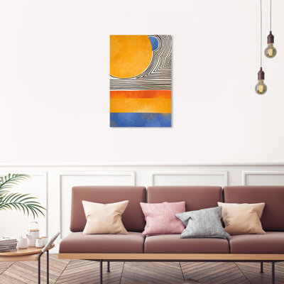 Abstrait soleil reflété sur toile jaune moderne