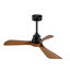 Hot Sales 42 Inch Modern Black Ceiling Fan With Light 3 ABS  Blades Remote Control Reversible DC Motor With Dimmable LED