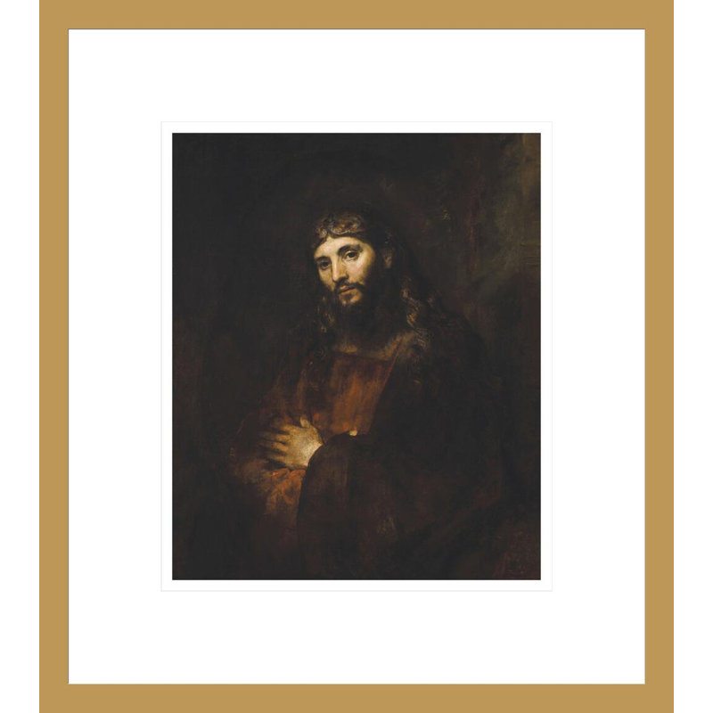 «Christ with Arms Folded» par Rembrandt van Rijn - Reproduction giclée encadrée, H 15,46 po x l 13,75 po