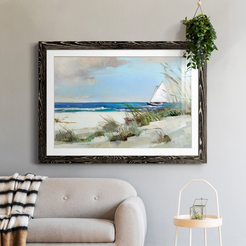 Brise de midi - Peinture encadrée, Cadre noir, H 37,5 po x l 27,5 po x P 1,5 po