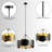6-Light 24"W Matte Black Modern Drum Chandelier  With Iron Shade For  Bedroom Or Living Room