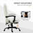  High Back Massage Office Chair Luxury Adjustable White Faux Leather Finish Swivel Chair for Home Office