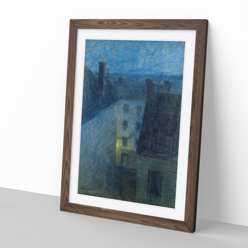 Dusk by Eugene Jansson - Picture Frame Painting, Walnut Framed, 65cm H x 48cm W x 2cm D