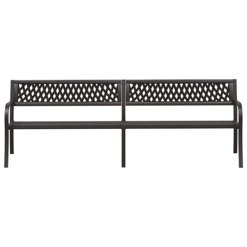 Banc de jardin en acier Zailey, H 30,3 po x l 96,9 po x P 22,8 po, Noir