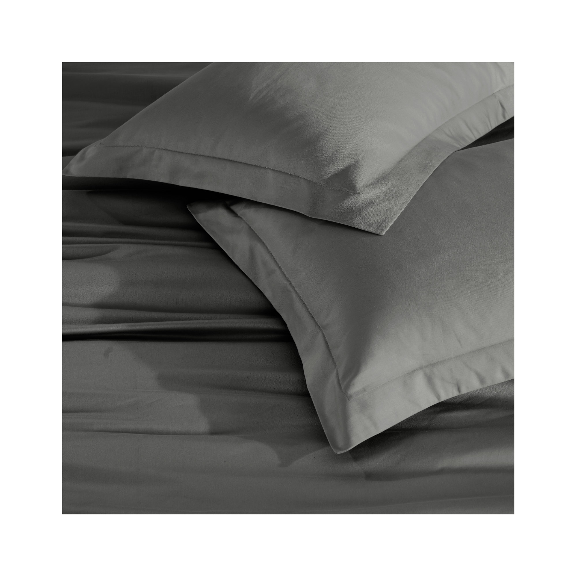 Cotton Duvet Cover Set, Gray, King/California King Duvet Cover + 2 King Shams