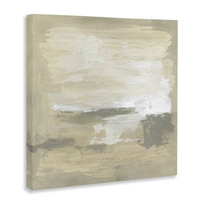 Neutral Reflections Beige Abstract Canvas Wall Art, design by June Erica Vess