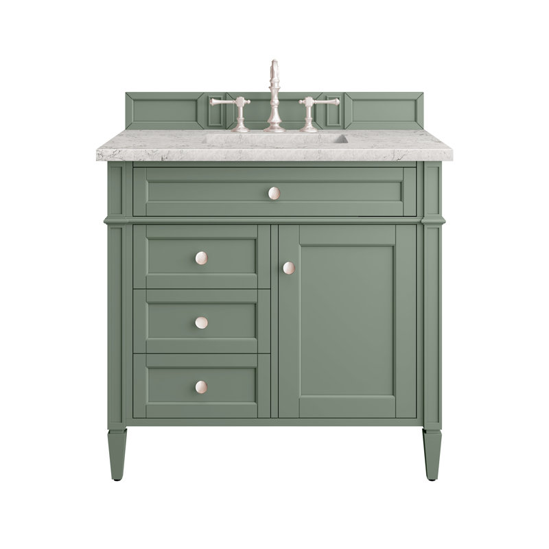 Brittany 36'' W Single Vanity, Eternal Jasmine Pearl, Smokey Celadon, 8" Widespread