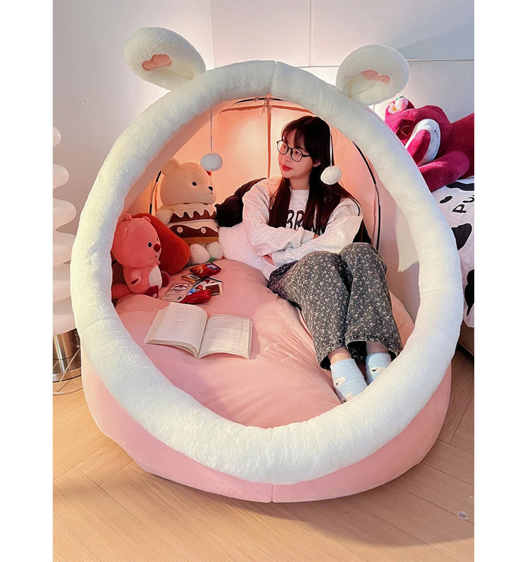 Durso Plush Pet Bed, Pink