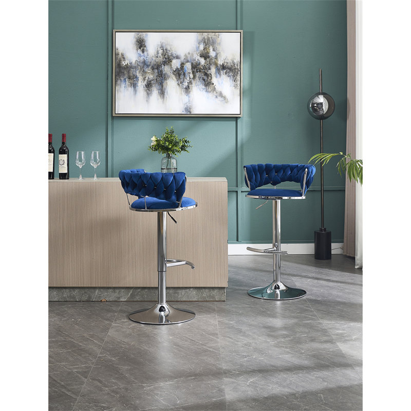 Ensemble de 2 tabourets de bar (sans table), Bleu
