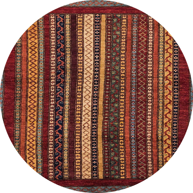 Striped Indoor Rug, Round 8'