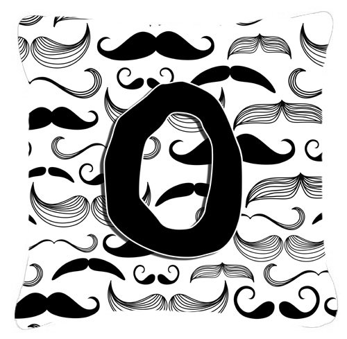 Lettre Moustache Monogram intérieur/extérieur Throw Pillow, 18" H x 18" L x 5.5" D, O