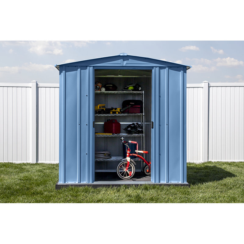 Arrow Classic Steel Storage Shed, Blue, 6 ft. W x 7 ft. D