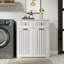 Armoire à linge avec 2 paniers à linge amovibles et 2 tiroirs