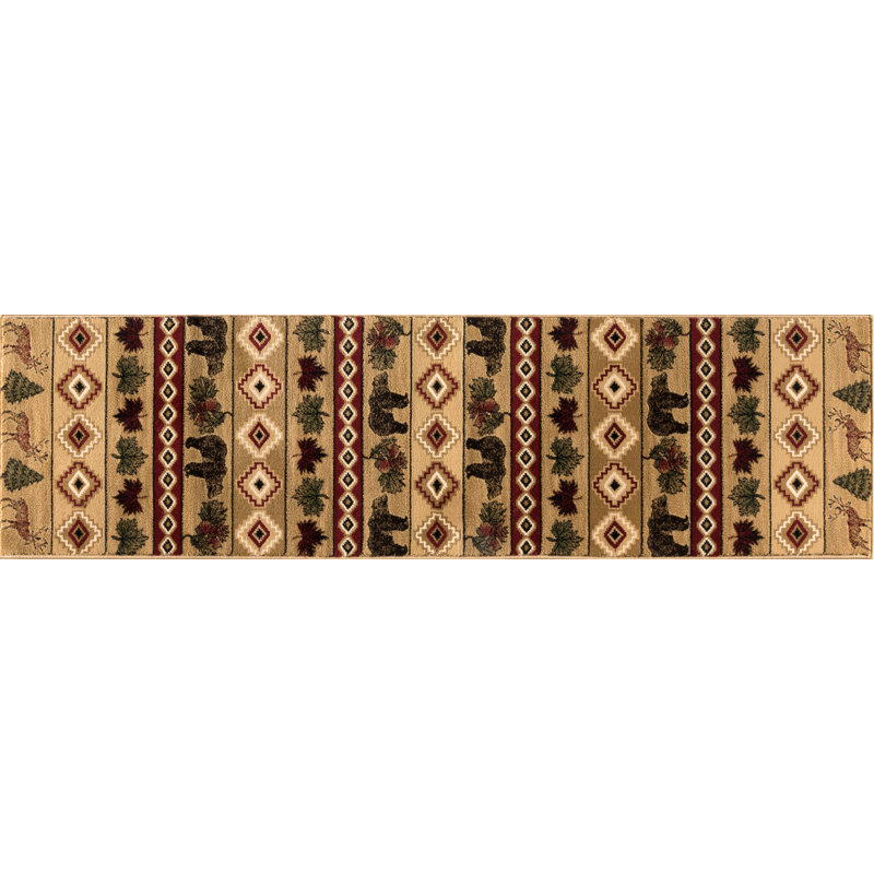 Tapis beige Atwell Southwestern, Tapis de couloir 2 pi 2 po x 7 pi 10 po