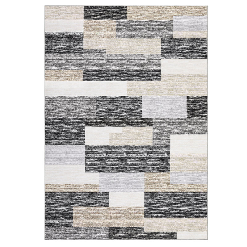 Area Rugs Washable Rug Non Slip Rug Modern Floral Carpet Rugs for Living Room Bedroom Dining Room Office, Beige