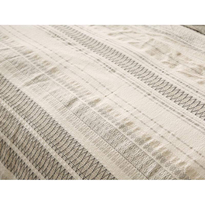 Housse de couette 100% coton biologique, Housse de couette double/grand, Blanc doux / graphite foncé