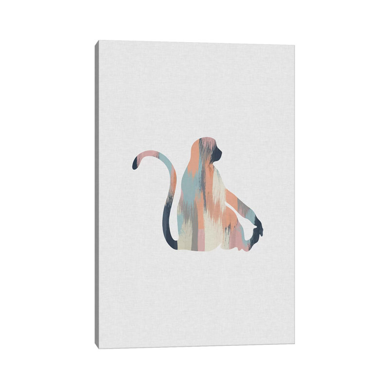 Pastel Monkey by Orara Studio - Wrapped Canvas Gallery-Wrapped Canvas Giclée, 20.32 cm H x 30.48 cm W