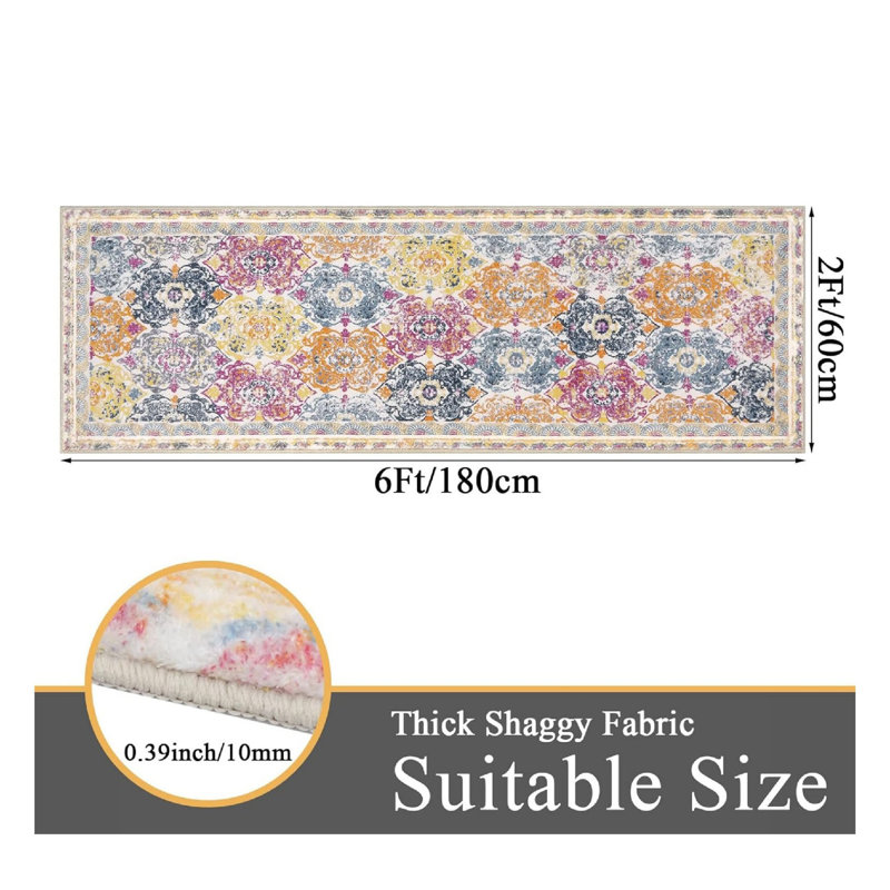 Floral 60cm X 180cm Area Rug