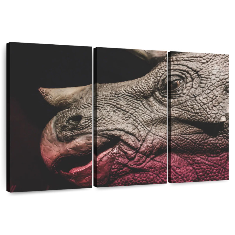 Brampt Triceratops Dinosaur Portrait, 24" H x 38" W