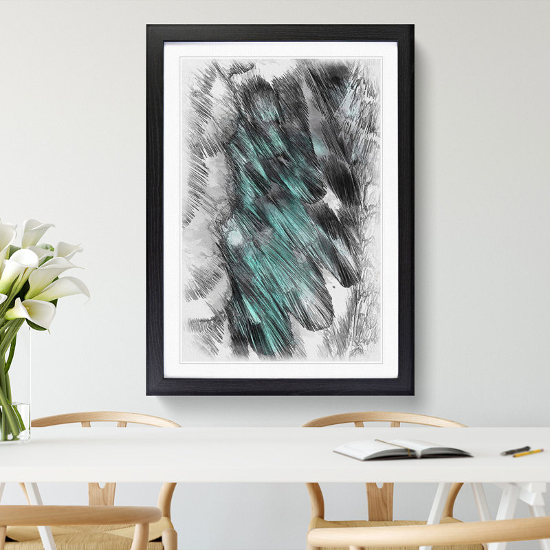 Ruffled Feathers - Single Picture Frame Painting on MDF, 45cm H x 33cm W x 2cm D, Black Framed