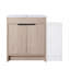 Meuble-lavabo autoportant avec lavabo en céramique, armoire de rangement et porte à fermeture douce